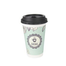 Custom Printed Eco Friendly High Quality Single Double paper disposable cup and lids